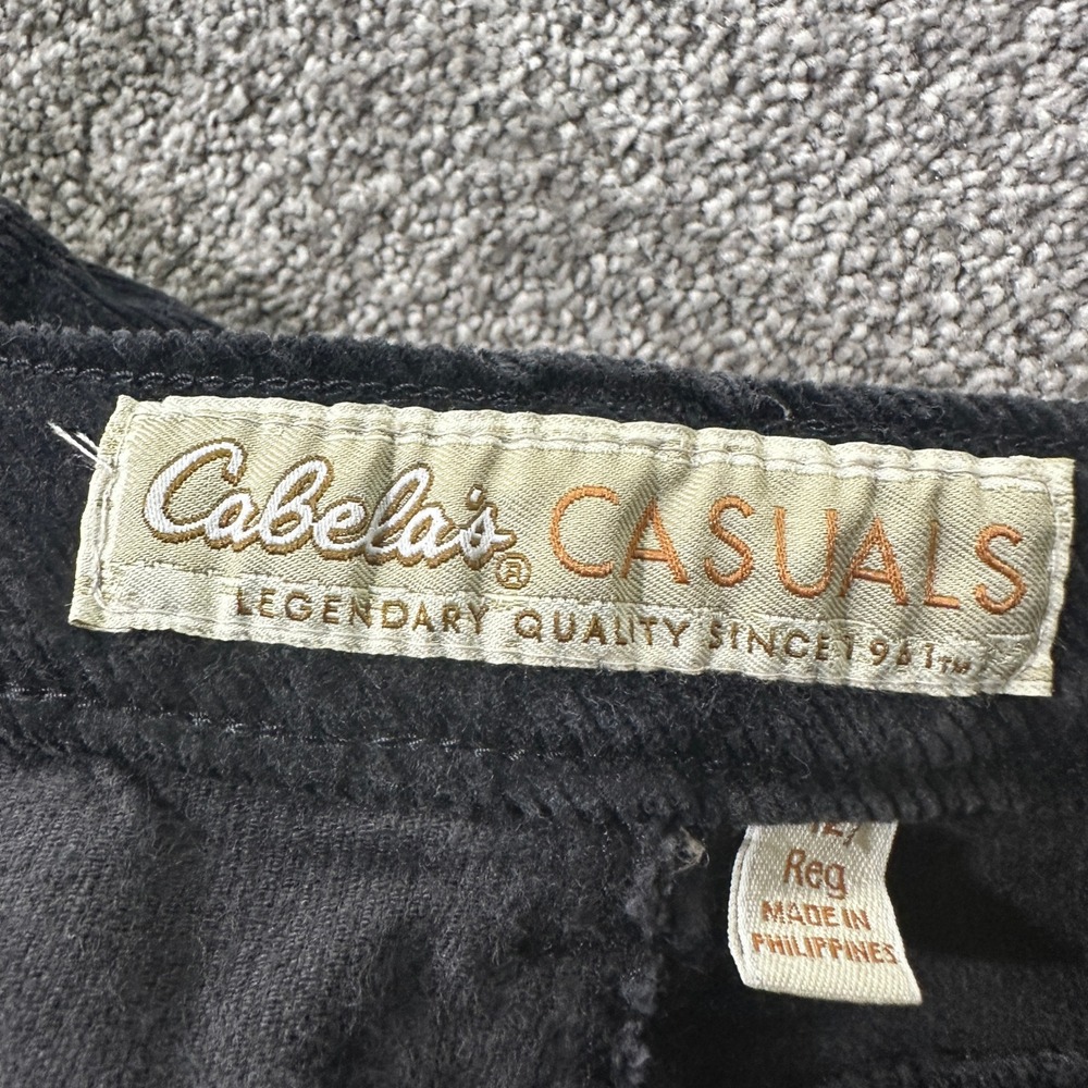 Cabelas Corduroy Pants Women 12 Black Straight Leg 5 Pocket Casual Academia - Picture 3 of 16